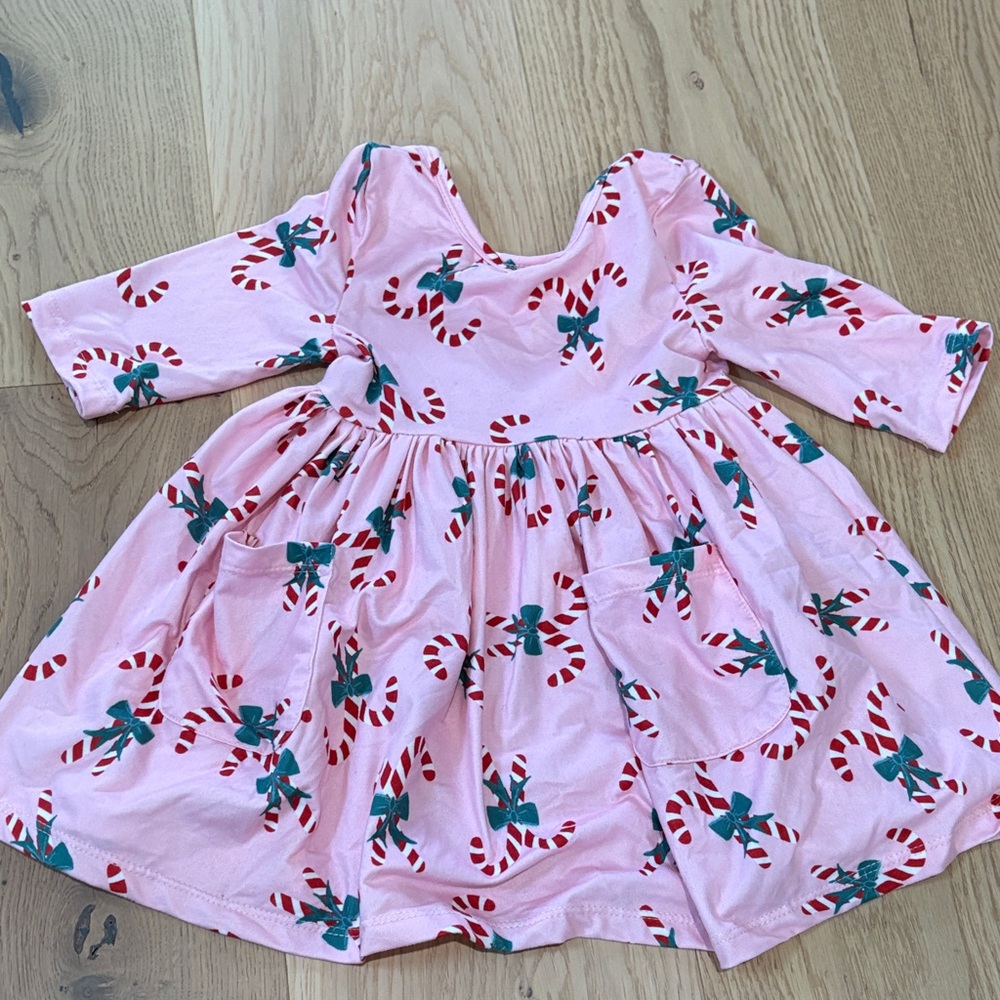 Mila & Rose Pink Dress with Candy Cane Print